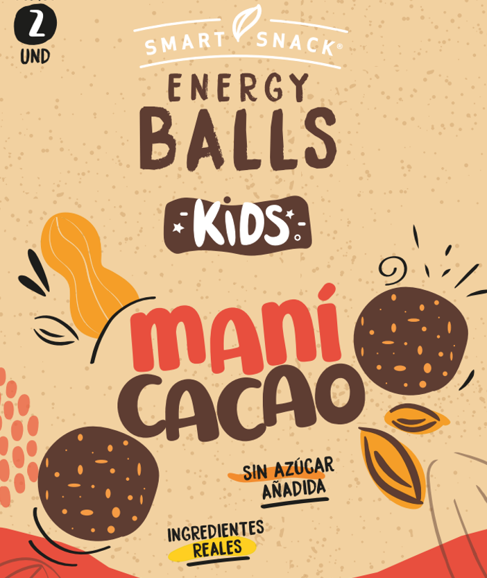 Pack 12 Envases individuales Energy Ball Mani-Cacao KIDS